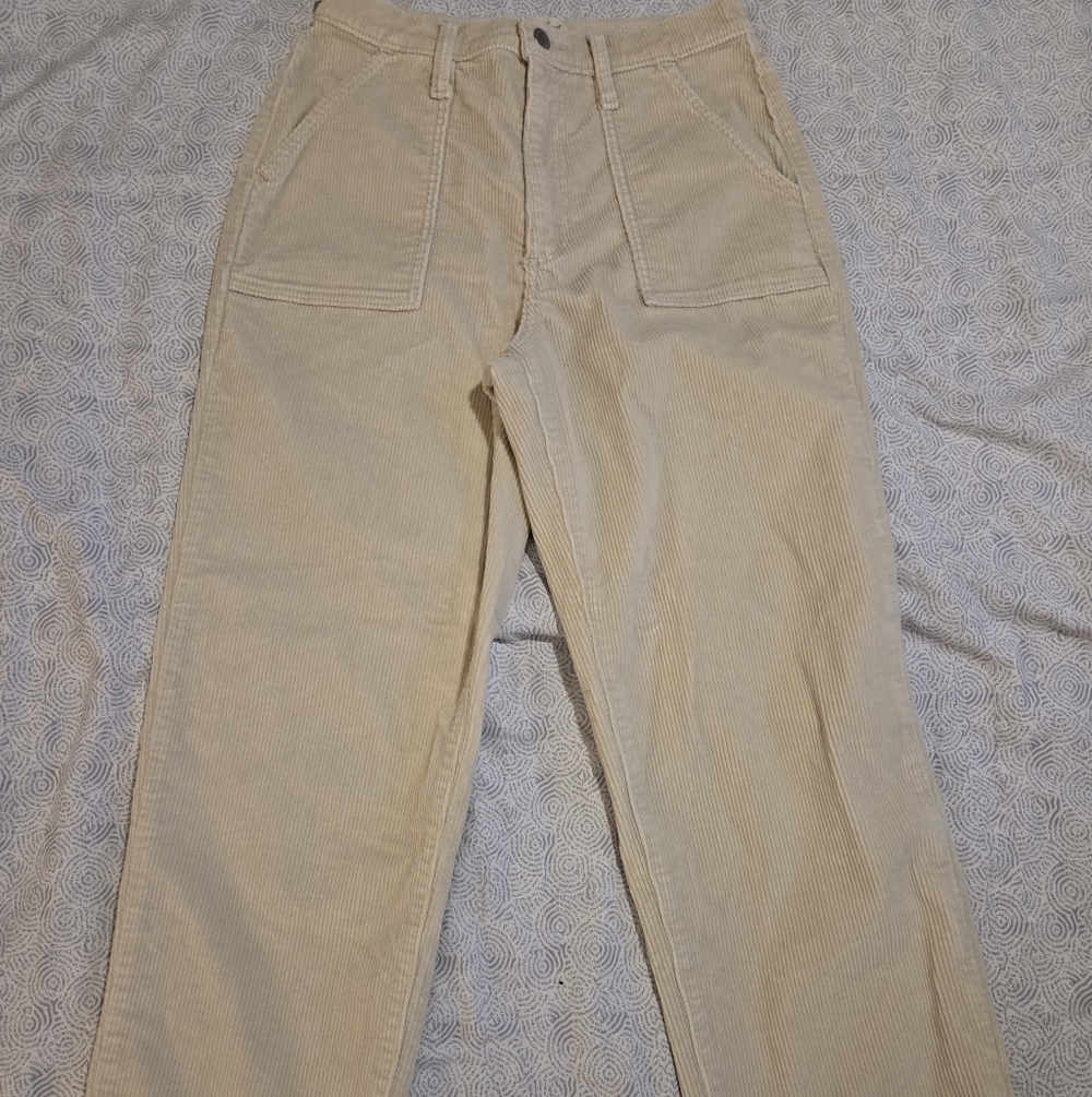Womens Size 8 Universal Thread Light Cream Corduroy Pants